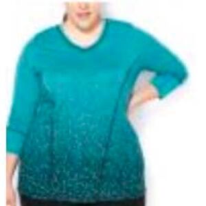 T-SHIRT, V NECK, TILE BLUE, SIZE 4X, MOISTURE WICKING, LONG SLEEVES WITH THUMBHO